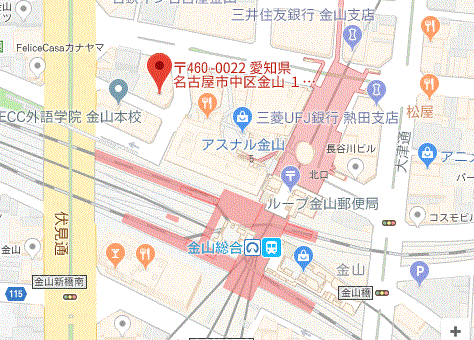 Googleのギター教室の地図